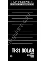 Предварительный просмотр 1 страницы Texas Instruments TI-31 Solar Quick Reference Manual