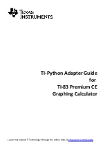 Предварительный просмотр 1 страницы Texas Instruments TI-Python Adapter Manual