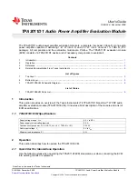 Preview for 1 page of Texas Instruments TPA2011D1 User Manual