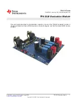 Предварительный просмотр 1 страницы Texas Instruments TPA3220 User Manual