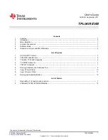 Предварительный просмотр 1 страницы Texas Instruments TPL0401EVM User Manual