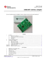 Предварительный просмотр 1 страницы Texas Instruments USB2ANY User Manual