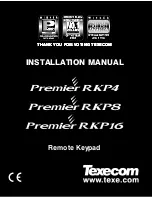 Texecom Premier RKP16 Installation Manual preview