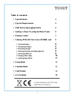 Preview for 3 page of texet DPF-510 User Manual