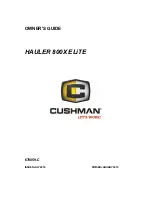 Предварительный просмотр 1 страницы Textron Specialized Vehicles Cushman HAULER 800X ELiTE 2019 Owner'S Manual