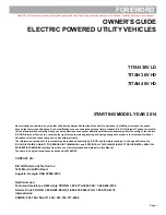 Preview for 3 page of Textron E-Z-GO Cushman TITAN 36V HD Owner'S Manual