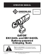 Preview for 1 page of Textron EK1240CL Operation Manual