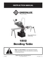 Textron Greenlee 1802 Instruction Manual preview