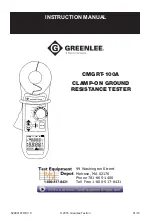 Предварительный просмотр 1 страницы Textron GREENLEE CMGRT-100A Instruction Manual