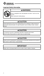 Preview for 4 page of Textron Greenlee Communications PE930 Instruction Manual