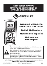 Textron Greenlee DM-810A Instruction Manual preview