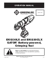 Textron GREENLEE EK1230CLX Operation Manual preview