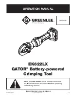 Preview for 1 page of Textron Greenlee EK622LX Operation Manual