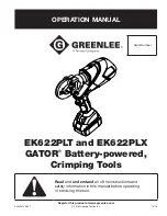 Preview for 1 page of Textron Greenlee EK622PLT Operation Manual