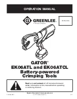 Предварительный просмотр 1 страницы Textron GREENLEE GATOR EK06ATCL Operation Manual