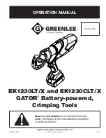 Textron Greenlee GATOR EK1230CLT/X Operation Manual preview