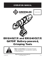 Preview for 1 page of Textron GREENLEE GATOR EK1240CLT/X Operation Manual