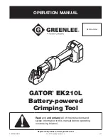 Preview for 1 page of Textron Greenlee GATOR EK210L Operation Manual