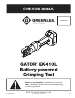 Preview for 1 page of Textron Greenlee GATOR EK410L Operation Manual