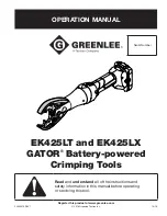 Preview for 1 page of Textron Greenlee GATOR EK425LDO12 Operation Manual