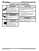 Preview for 4 page of Textron Greenlee HK520 Instruction Manual