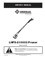 Предварительный просмотр 1 страницы Textron Greenlee LHFS-210003 Service Manual