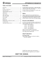 Preview for 2 page of Textron Greenlee LP6 GMA Series Instruction Manual