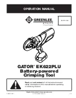 Preview for 1 page of Textron Greenlee Utility GATOR EK622PLU Operation Manual