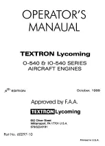 Предварительный просмотр 2 страницы Textron Lycoming IO-540 Series Operator'S Manual