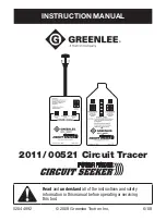 Textron POWER FINDER CIRCUIT SEEKER GREENLEE 2011/00521 Instruction Manual предпросмотр