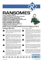 Textron RANSOMES Highway 2130 Fitting Instructions Manual preview