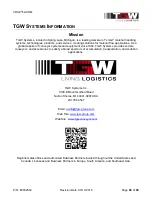 Preview for 94 page of TGW CRUZbelt Installation, Operation & Maintenance Manual