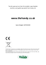 Preview for 21 page of The Handy 193843001 Operators Manual & Partslist