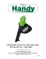 The Handy THEV3000 Operator'S Manual And Parts List preview