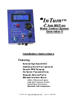 the InTurn 4th Axis Mill/Turn Motor Control System Installation Instructions Manual preview