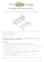 Preview for 1 page of The Oak Bed Store Guest Bed Assembly Instructions Manual