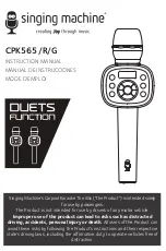 The Singing Machine CPK565 User Manual preview