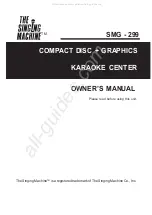 Предварительный просмотр 1 страницы The Singing Machine SMG - 299 Owner'S Manual