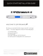 The Telos Alliance Z/IPSTREAM R/2 Quick Start Installation Manual preview