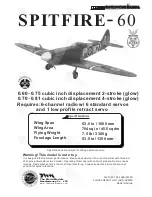 Preview for 1 page of The World Models Manufacturing SPITFIRE - 60 Instruction Manual