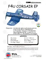 THE WORLD MODELS F4U CORSAIR EP Instruction Manual preview