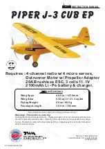 THE WORLD MODELS PIPER J-3 CUB EP Instruction Manual preview