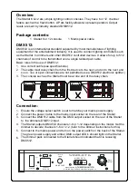 Предварительный просмотр 2 страницы Theatrelight STARLET 6 Operator'S Manual