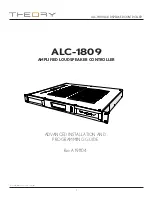 Предварительный просмотр 1 страницы THEORY ALC-1809 Advanced Installation And Programming Manual