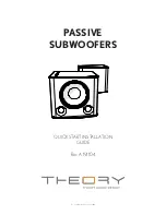 THEORY PASSIVE SUBWOOFERS Quick Start Installation Manual предпросмотр