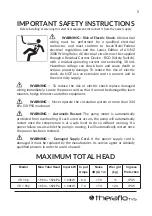 Preview for 5 page of Theralux Theraflo TVS 1.5hp Instruction Manual