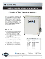 Preview for 1 page of Therma-Stor HI-E Dry 195 Installation, Operation And Maintenance Instructions