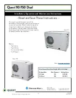 Therma-Stor quest 150 dual Installation, Operation And Maintenance Instructions preview