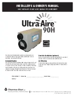 Предварительный просмотр 1 страницы Therma-Stor Ultra-Aire 90 Installer'S And Owner'S Manual