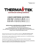 Preview for 1 page of Therma-tek TEK40 Installation, Maintenance & Operating Manual